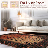 Ultra Soft Area Rug, Non Slip, Stain Resistant, Washable Area Rugs for Living Room, Bedroom, Vintage Country Charm Aesthetic(Red)