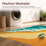 Ultra Soft Area Rug, Non Slip, Stain Resistant, Washable Area Rugs for Living Room, Bedroom, Funny Coir Door Mat for Beach House Decor(Blue)