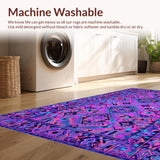 Ultra Soft Area Rug, Non Slip, Stain Resistant, Washable Area Rugs for Living Room, Bedroom, Dynamic Hand-Braided Color Splash(Purple)