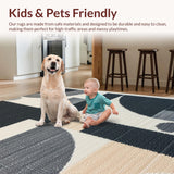 Ultra Soft Area Rug, Non Slip, Stain Resistant, Washable Area Rugs for Living Room, Bedroom, Versatile Charcoal Beige Playroom Stain-Resistant Rug(Gray)