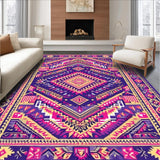 Ultra Soft Area Rug, Non Slip, Stain Resistant, Washable Area Rugs for Living Room, Bedroom, Dynamic Multicolor Geometric Textile(Purple)