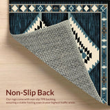 Ultra Soft Area Rug, Non Slip, Stain Resistant, Washable Area Rugs for Living Room, Bedroom, Retro Diamond Checkered Aesthetic(Blue)