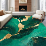 Artistic Gold Swirl Geometric Contrast(Green)