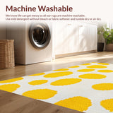 Ultra Soft Area Rug, Non Slip, Stain Resistant, Washable Area Rugs for Living Room, Bedroom, Fun Cartoonish Egg Visual Theme(Yellow)