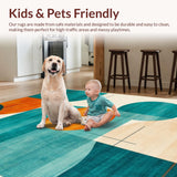 Ultra Soft Area Rug, Non Slip, Stain Resistant, Washable Area Rugs for Living Room, Bedroom, Vibrant Abstract Ink Splash(Blue)