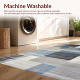 Ultra Soft Area Rug, Non Slip, Stain Resistant, Washable Area Rugs for Living Room, Bedroom, Stylish Modern Patchwork Composition(Gray)