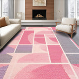 Ultra Soft Area Rug, Non Slip, Stain Resistant, Washable Area Rugs for Living Room, Bedroom, Colorful Child-Friendly Patterned Delight(Pink)
