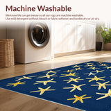 Ultra Soft Area Rug, Non Slip, Stain Resistant, Washable Area Rugs for Living Room, Bedroom, Whimsical Coastal Patterned Delight(Blue)