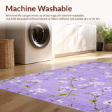 Ultra Soft Area Rug, Non Slip, Stain Resistant, Washable Area Rugs for Living Room, Bedroom, Stylish Soft Round Shag Decor(Purple)
