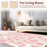 Ultra Soft Area Rug, Non Slip, Stain Resistant, Washable Area Rugs for Living Room, Bedroom, Fresh Farmhouse Easter Decor(Pink)