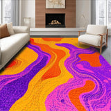 Ultra Soft Area Rug, Non Slip, Stain Resistant, Washable Area Rugs for Living Room, Bedroom, Expressive Color Shift Geometric Shape(Orange)
