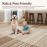 Ultra Soft Area Rug, Non Slip, Stain Resistant, Washable Area Rugs for Living Room, Bedroom, Inviting Earthy Rustic Charm(Beige)
