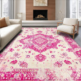 Ultra Soft Area Rug, Non Slip, Stain Resistant, Washable Area Rugs for Living Room, Bedroom, Neutral Toned Rustic Pattern(White)