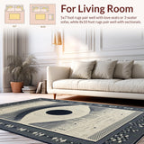 Ultra Soft Area Rug, Non Slip, Stain Resistant, Washable Area Rugs for Living Room, Bedroom, Chic Neutral Tones with Tassels(White)