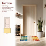 Ultra Soft Area Rug, Non Slip, Stain Resistant, Washable Area Rugs for Living Room, Bedroom, Cozy Multicolor Geometric Flow(Yellow)