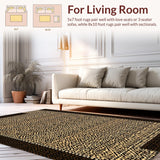 Ultra Soft Area Rug, Non Slip, Stain Resistant, Washable Area Rugs for Living Room, Bedroom, Warm Beige Distressed Charm(Beige)