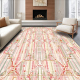 Ultra Soft Area Rug, Non Slip, Stain Resistant, Washable Area Rugs for Living Room, Bedroom, Boho Chic Strawberry Area Rug Round Mat with Garden Theme(Pink)
