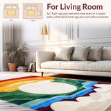 Ultra Soft Area Rug, Non Slip, Stain Resistant, Washable Area Rugs for Living Room, Bedroom, Rustic Earthy Colorful Motif(Yellow)