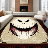 Ultra Soft Area Rug, Non Slip, Stain Resistant, Washable Area Rugs for Living Room, Bedroom, Rustic Halloween Themed Decor Piece(White)