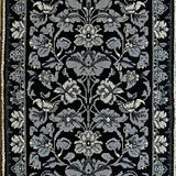 Ultra Soft Area Rug, Non Slip, Stain Resistant, Washable Area Rugs for Living Room, Bedroom, Lightweight Waterproof Picnic Rug with Floral Design(Black)