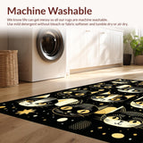 Ultra Soft Area Rug, Non Slip, Stain Resistant, Washable Area Rugs for Living Room, Bedroom, Modern Artistic Animal Head Welcome(Black)