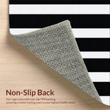 Ultra Soft Area Rug, Non Slip, Stain Resistant, Washable Area Rugs for Living Room, Bedroom, Modern Dash Stripe Rug Chic Entry Carpet(Black)