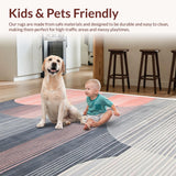 Ultra Soft Area Rug, Non Slip, Stain Resistant, Washable Area Rugs for Living Room, Bedroom, Chic Abstract Watercolor Aesthetic(Gray)