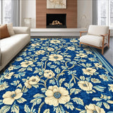 Ultra Soft Area Rug, Non Slip, Stain Resistant, Washable Area Rugs for Living Room, Bedroom, Boho Vintage Blue Living Room Non Slip Rug(Blue)