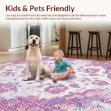 Ultra Soft Area Rug, Non Slip, Stain Resistant, Washable Area Rugs for Living Room, Bedroom, Soft Ivory Pastel Elegance(White)