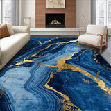 Ultra Soft Area Rug, Non Slip, Stain Resistant, Washable Area Rugs for Living Room, Bedroom, Vibrant Abstract Luxe Statement(Blue)