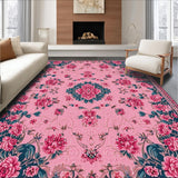 Ultra Soft Area Rug, Non Slip, Stain Resistant, Washable Area Rugs for Living Room, Bedroom, Boho Blush Pink Bedroom Area Rug(Pink)