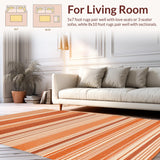 Ultra Soft Area Rug, Non Slip, Stain Resistant, Washable Area Rugs for Living Room, Bedroom, Luxurious Modern Texture Blend(Orange)