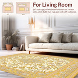 Ultra Soft Area Rug, Non Slip, Stain Resistant, Washable Area Rugs for Living Room, Bedroom, Neutral with Textured Design(Ivory)