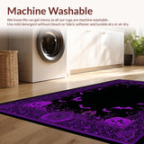 Ultra Soft Area Rug, Non Slip, Stain Resistant, Washable Area Rugs for Living Room, Bedroom, Spooky Bat Wing Coffin Rug With Enchanted Macabre Detailing(Purple)