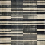 Ultra Soft Area Rug, Non Slip, Stain Resistant, Washable Area Rugs for Living Room, Bedroom, Rustic Natural Tone Patterned Textile(Black)