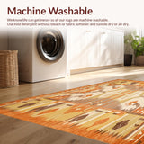 Ultra Soft Area Rug, Non Slip, Stain Resistant, Washable Area Rugs for Living Room, Bedroom, Modern Rustic Area(Orange)