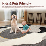 Ultra Soft Area Rug, Non Slip, Stain Resistant, Washable Area Rugs for Living Room, Bedroom, Serene Fluid Abstract Expressions(Gray)