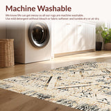 Ultra Soft Area Rug, Non Slip, Stain Resistant, Washable Area Rugs for Living Room, Bedroom, Rustic Warm Mocha Lattice Style(Beige)