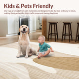 Ultra Soft Area Rug, Non Slip, Stain Resistant, Washable Area Rugs for Living Room, Bedroom, Abstract Beige Area Pair Comfort Standing Mat Non Slip(Beige)