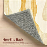 Golden Beige Plush Round with Abstract Art(Beige)