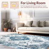 Light Blue Vintage Geometric Design(White)