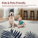 Ultra Soft Area Rug, Non Slip, Stain Resistant, Washable Area Rugs for Living Room, Bedroom, Vibrant Nature-Inspired Outdoor Design(Gray)
