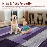 Ultra Soft Area Rug, Non Slip, Stain Resistant, Washable Area Rugs for Living Room, Bedroom, Sophisticated Plush Modern Interior Element(Purple)