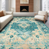 Distressed Aqua Geometric Elegance(Blue)