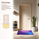 Ultra Soft Area Rug, Non Slip, Stain Resistant, Washable Area Rugs for Living Room, Bedroom, Gradient Purple Blue Nursery Soft High Pile Rug(Purple)