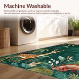 Ultra Soft Area Rug, Non Slip, Stain Resistant, Washable Area Rugs for Living Room, Bedroom, Abstract Earthy Animal Motif(Green)