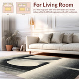 Ultra Soft Area Rug, Non Slip, Stain Resistant, Washable Area Rugs for Living Room, Bedroom, Contemporary Striped Artistic Floor Covering With Nonslip Base For Home(Gray)