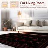 Ultra Soft Area Rug, Non Slip, Stain Resistant, Washable Area Rugs for Living Room, Bedroom, Stylish Retro Gaming Symbolism(Black)