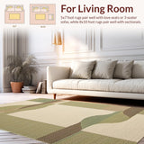 Ultra Soft Area Rug, Non Slip, Stain Resistant, Washable Area Rugs for Living Room, Bedroom, Vibrant Rustic Harvest Design Elements(Beige)
