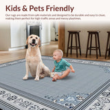 Ultra Soft Area Rug, Non Slip, Stain Resistant, Washable Area Rugs for Living Room, Bedroom, Sophisticated Abstract Grey Composition(Gray)